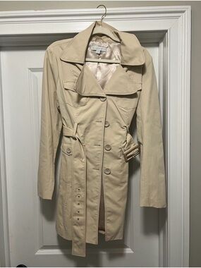 New York And Company Nude Trench Coat Size Medium